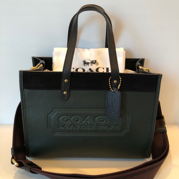 Coach Handbags - NWT Coach Leather Field Tote 30 In Colorblock With Coach Badge-Amazon Green Mult